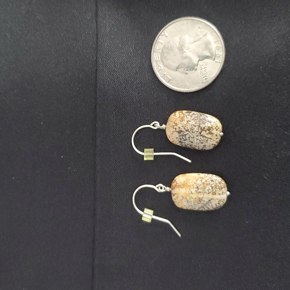Handmade polished stone earrings